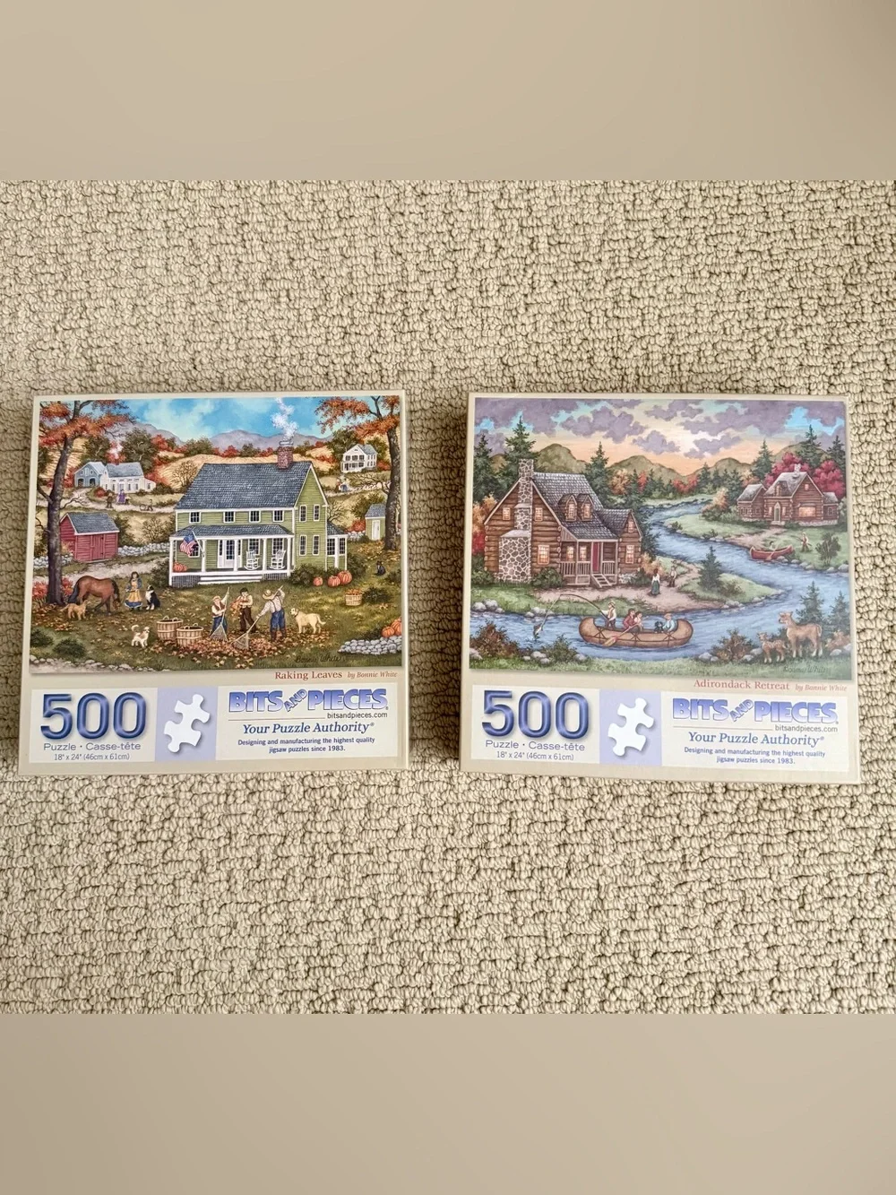 Lot of two 500 piece puzzles Bonnie White Bits & Pieces